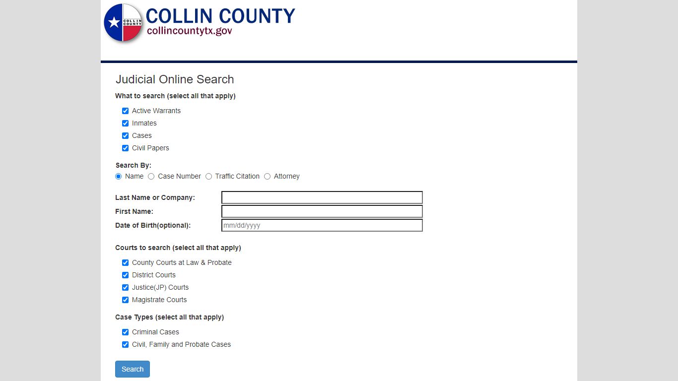 Judicial Online Search - collincountytx.gov
